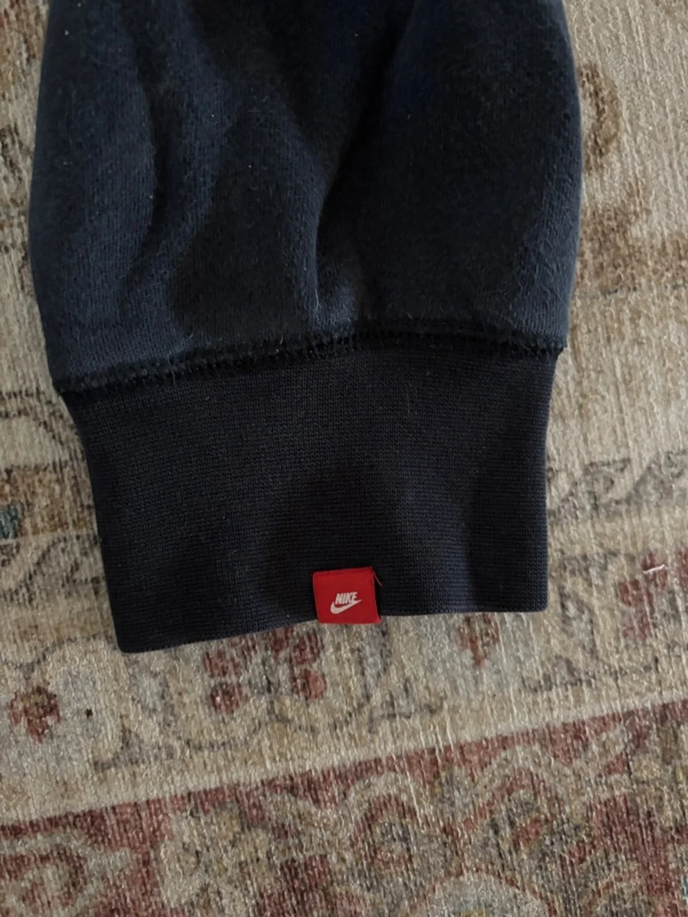 Nike AW77 Graphic Hoodie Mens Size Large Black Blue Spell Out - Picture 5 of 8